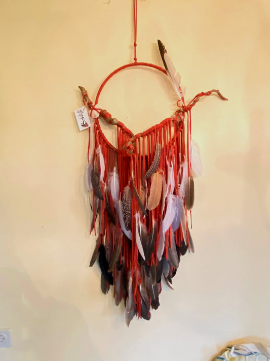 Red Bohemian Long Big Dreamcatcher